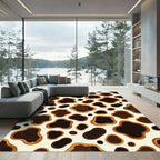Brown Speckled Organic Shapes Rug