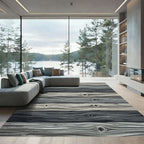 Rustic Gray Weathered Wood Grain Plank Rug