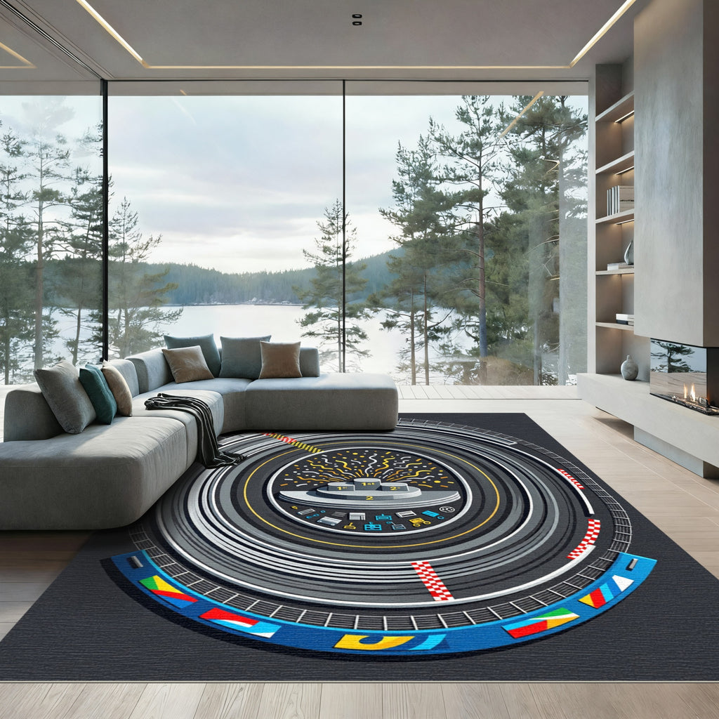 Contemporary Grand Prix Racing Podium Rug
