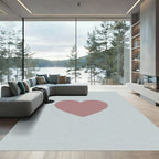 Dusty Rose Heart Centered Rug