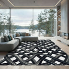 Dark Gray Interlocking Weave Rug
