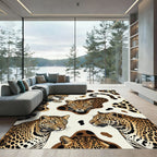 Leopard Spots Animal Print Collage Rug