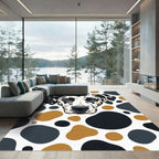 Dalmatian Spot Watercolor Black Ochre Rug