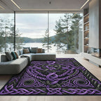 Ornate Purple and Gray Celtic Knotwork Rug