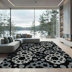 Monochromatic Gray Abstract Dots Rug