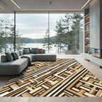 Wooden Weave Diagonal Stripes Rug