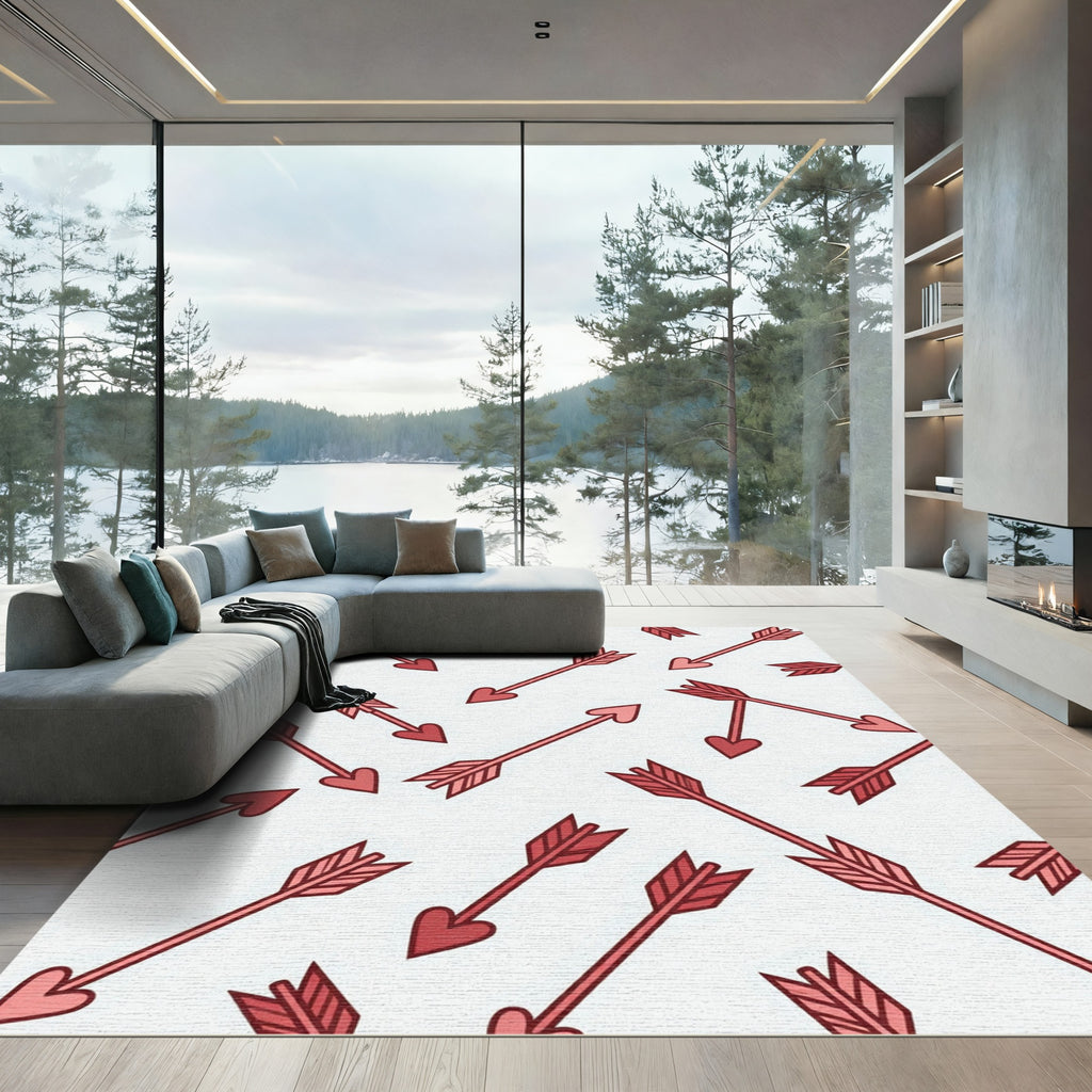 Red Cupid Arrows Scatter Rug