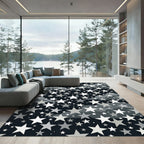Monochrome Starry Night Cloudscape Rug
