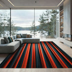 Crimson Teal Ombre Stripe Rug