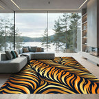 Bold Orange Gold Tiger Stripe Rug