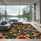 Golden Harvest Sunflower Meadow Floral Rug