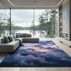 Ethereal Twilight Clouds Abstract Impressionist Rug