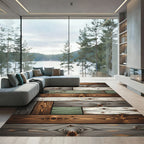 Rustic Weathered Multi Tone Plank Rug