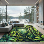 Lush Green Tropical Foliage Pergola Rug