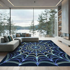 Celestial Blue Ornate Web Rug