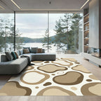 Organic Neutral Earthy Abstract Shapes Rug