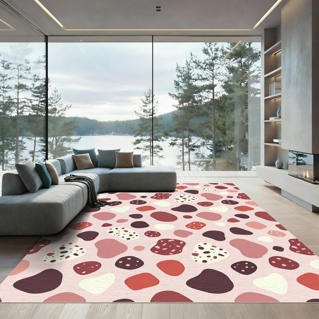 Terracotta Blobs Scattered Pattern Rug