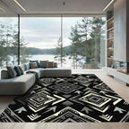Monochromatic Geometric Arrow Diamond Rug
