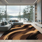 Earthy Abstract Brush Stroke Rug