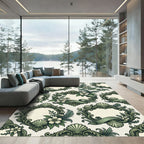 Sage Victorian Rococo Floral Scroll Rug