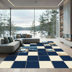Coastal Navy Checkerboard Ocean Vista Rug