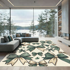 Elegant Sage and Cream Ribbon Bows Rug