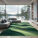 Verdant Green Rippling Sand Dunes Rug