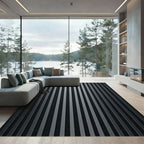 Monochrome Vertical Striped Texture Rug
