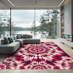 Crimson Rose Tie-Dye Mandala Rug