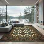 Emerald Gold Eye Diamond Intricate Rug