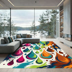 Bright Colorful Droplet Splash Rug