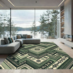 Sage Geometric Chevron Tribal Rug