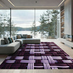 Plum Lilac Woven Stripe Rug