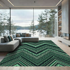 Emerald Green Zigzag Chevron Rug