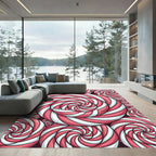 Pink White Swirl Candy Lollipop Rug