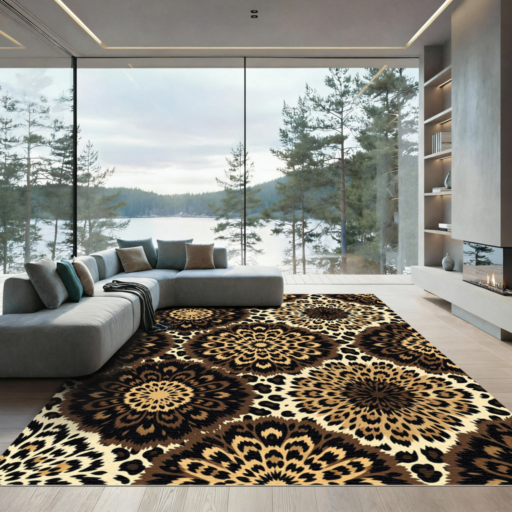 Animal Print Medallion Leopard Spotted Rug