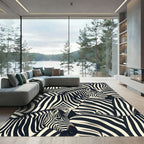 Bold Zebra Stripe Monochrome Wildlife Rug