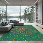 Rainbow Confetti Four Leaf Clover Rug