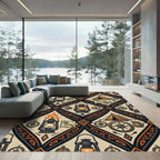 Adventure Lantern Compass Camping Diamond Tapestry Rug