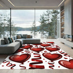 Crimson Heart Balloons Celebration Rug