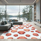 Blushing Seashell Coastal Beach Accent Rug