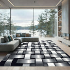 Modern Silver Woven Texture Rug