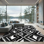 Monochromatic Geometric Diamond Composition Rug