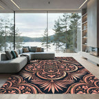 Coral Floral Medallion Dark Grand Rug