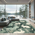 Forest Green Bunny Woodland Sage Rug