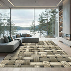 Neutral Interwoven Basket Texture Rug