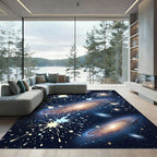 Cosmic Splatter Galaxy Swirl Rug