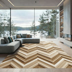 Earthy Tones Geometric Chevron Rug