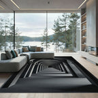 Dark Gray Architectural Archway Corridor Rug