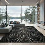 Art Deco Metallic Fan Composition Rug